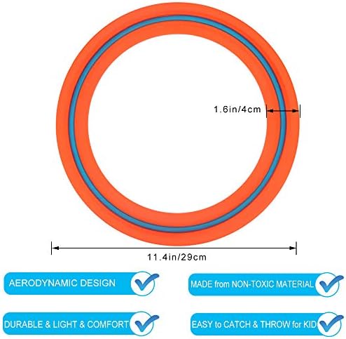 Brinquedos de disco voador para crianças adultos de 11 polegadas Anel voador, substitua o tempo da tela por diversão em família saudável - saia e jogue! Game de jogo ao ar livre de jogo esportivo backyark de jogo de jogo para meninos meninas 4+