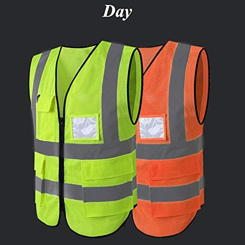 Hycoprot High Visibility Mesh Safety Reffortive Colet com bolsos e zíper, atende aos padrões ANSI/ISEA