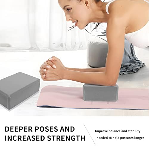 FYY 2 Blocos de ioga de embalagem, blocos de ioga de espuma EVA premium de alta densidade, acessórios de ioga de apoio e leves para