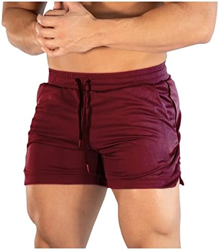 Shorts de treino wenkomg1 para homens, calma de cintura elástica e elástica seca rápida troncos de cordão leves shorts de