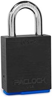 Padlock UCS-2A de Paclock, compra compatível com o American Act, alumínio anodizado preto, cilindro de 6 pinos de