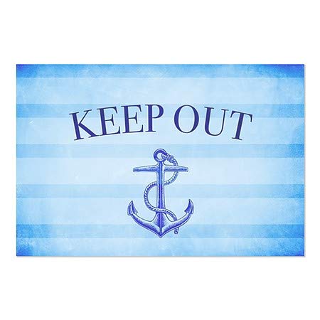 CGSignLab | Keep Out -Nautical Stripes Janela se apega | 36 x24