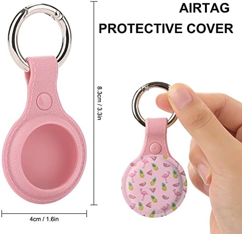 Frutas tropicais e estojo de proteção de flamingo compatível com o suporte do localizador anti-perdido com aeronaves para cartas