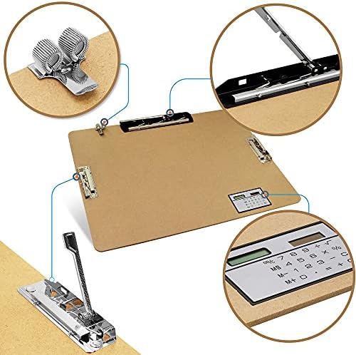 11x17 polegadas Ledger Hardboard/Clipboard com 1 clipe operado por alavanca, formato de mídia de paisagem ou retrato,