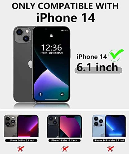 Capa de telefone de couro premium zedevb, para Apple iPhone 14 Case de 6,1 polegadas 2022 Função Stent Folio Capa Carteira com 3
