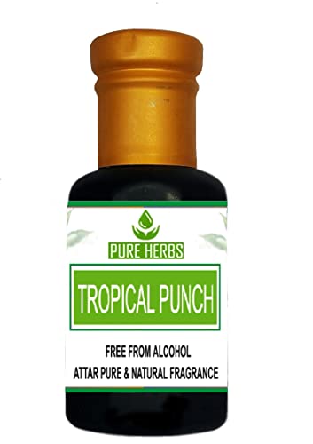 Ervas puras Escada Tropical Punch Attar livre de álcool para unissex, adequado para ocasião, festas e usa diário 3ml