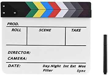 Andoer Dry Erase Diretor acrílico Diretor Filme de filmes TV Corte de ação cena de ação cena slate com caneta marcadora,