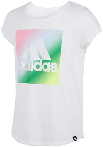 Camiseta de coleta de manga curta de meninas adidas