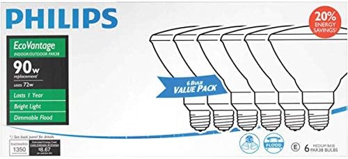 Phillips 459255 72 Watt E26 PAR38 LUZ DE HALOGIL DE HALOGIL DE HALOGEN ALIME