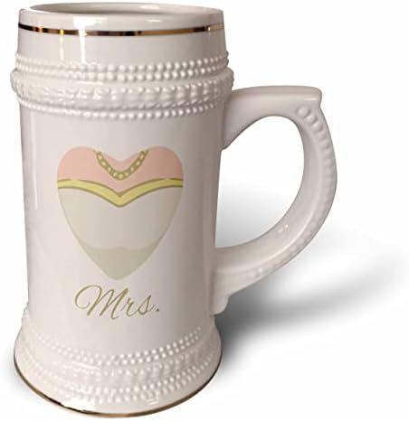 Vestido de formato de coração 3drose para marido presente - 22oz de caneca de Stein