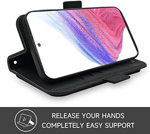 Furiet Compatível com Samsung Galaxy A53 5G Caixa de carteira Strap Strap cordão de couro Coloque o cartão de crédito Stand