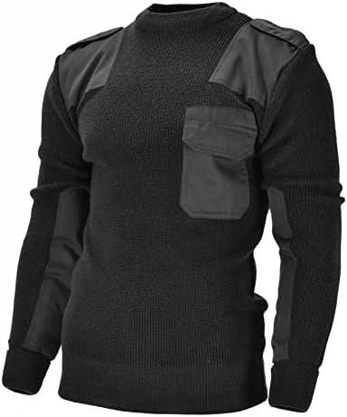 Mistura alemã do exército Mil-Tec Pullover Commando Jersey Black Sweater Wool