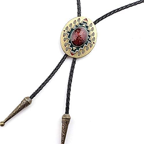 Himongoo vintage ruby ​​west totem bolo bolo para homens colar de casamento vintage western cowboy gravata