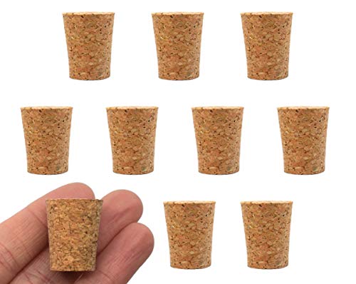 Stoppers de cortiça 10pk, tamanho 6-13mm, parte superior de 19 mm, comprimento de 24 mm - forma cônica, material de casca natural -