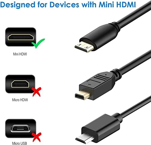 Zhiyuen® mini hdmi para cabo hdmi, hdmi para mini cabo hdmi, hdmi hdmi hdmi para mini HDMI Cabo masculino suporta 4K Ultra