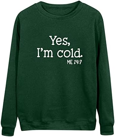 Suéter de cardigã do Nokmopo Mulheres I M Cold Me 24: 7 Hoodie For Women Funny Letter Print Prind Fall Winter Delterhirt