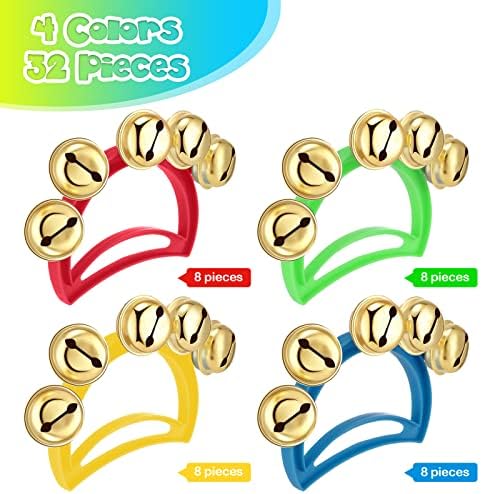 32 PCs Bells Hands Jingle Bells Fabilistas de ruído para adultos para adultos Party Party Rouskers Instruments musicais Favors