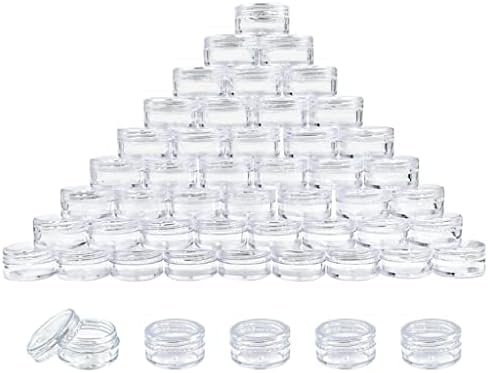 PDGJG 10pcs compõem JAR Amostra cosmética Recipiente vazio Tampa plástica de tampa pequena de garrafa de garrafa Creme