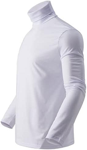 Turtleneck de manga longa de genafy camisetas térmicas térmicas de pulôver casual fit slim fit