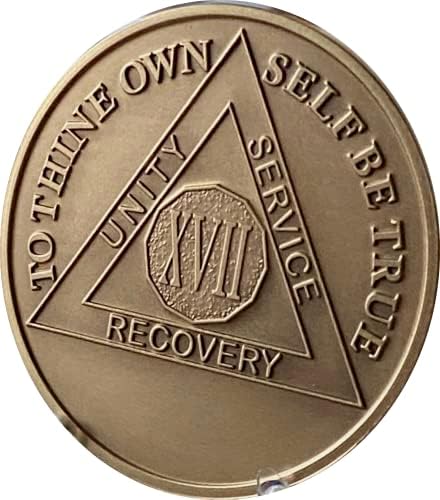 RecoveryChip Gravável 17 anos AA Medallion grande medalhão de sobrium de bronze de 1,5 de 1,5