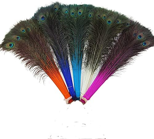 Pumcraft Feather for Craft Beautiful 70cm-80cm/28-32 polegadas de penas de pavões naturais para artesanato olhos pavões de penas