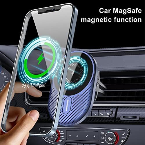 Magnetic Wireless Car Charger de ventilação Montagem compatível com magsafe case iphone 14/14 pro/13 pro max/12/12 pro/mini/pro