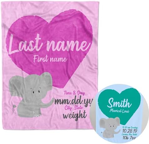 Estatísticas de nascimento personalizadas Tropeiro de lã de elefante para menino menino