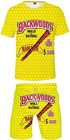 Marllco Backwoods Camisa e shorts definidos para homens para homens da camiseta de camisa Cool Summer Surf Surf Beach Pool