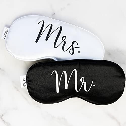 Ethisa MR e Sra. Sleep Mask - Games de casamento vendados para a recepção - noivo e máscara de olho no noivo para casais - Noite