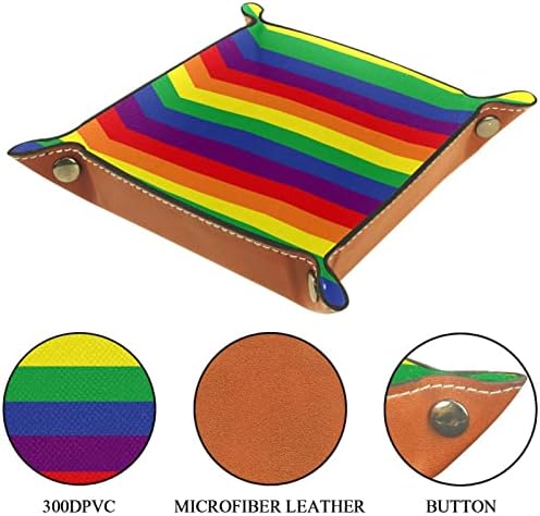 Bandeja de manobrista de couro, bandeja de dados suporte quadrado dobrável, placa organizadora de cômoda para trocar a chave