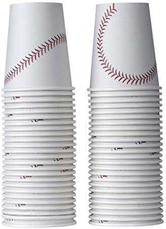 Hammont Baseball temático de 9 oz xícaras de papel descartáveis ​​- material de festa de aniversário, perfeito para reuniões