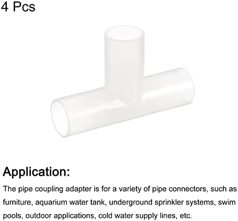 Uxcell 4pcs cotovelo PVC Metting, adaptador de encaixe de tubo de cotovelo de 45/64 de 3 vias para aquários tanques de peixes