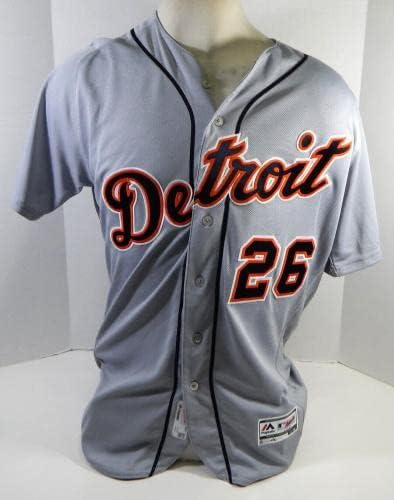 2018 Detroit Tigers Zac Reininger 26 Game usou Grey Jersey 46 928 - Jerseys MLB usada para jogo MLB