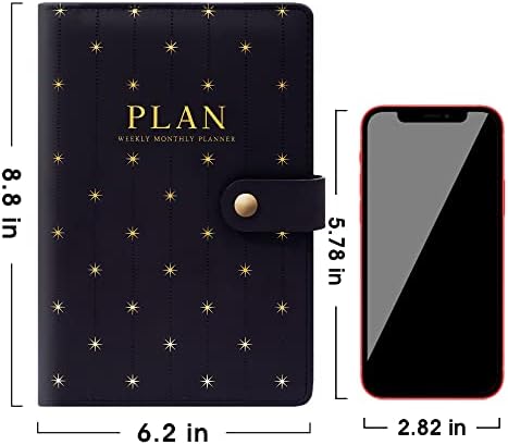 Planejador diário sem data da Agenda Weekly & Monthly Planner Weening Planner Leather for Woman Student Time Management