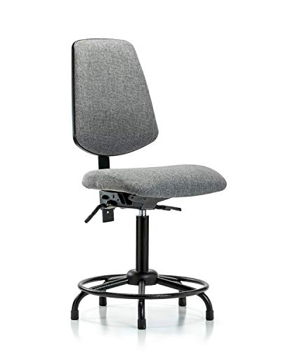 LABTECH ASSENTO LT42365 Cadeira de bancada média, tecido, base de tubo redondo de traseira média - Glide, cinza