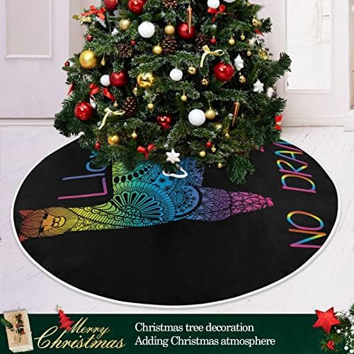 Baxiej grande saias de árvore de Natal Mat Rainbow Llama, Salia de decoração de árvores de festa de férias de Natal de Natal 47,2