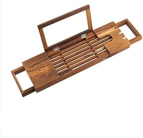 Irdfwh Bath Bather prateleira rack de banheira multifuncional comprimido de tábua com estender a bandeja de banheiro