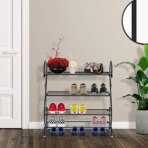 Stand para sapatos clsyo, armazenamento de organizador de calçados de metal para externo e entrada, segure 12 a 15 pares de sapatos,