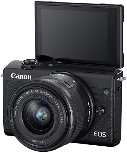Câmera digital sem espelho M200 Canon EOS M200 com lente de 15-45 mm + cartão de memória de 64 GB + estojo + kit de filtro + software