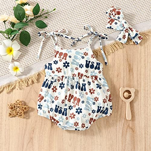 Chaukareaul Infant Baby Girl Rouped Rodper Floral mangas mangas mangas tie-up spaghetti strap halter jumpsuit