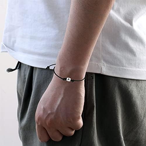 Carta feita à mão Red Bracelets de cordas clássicas pretas para mulheres adolescentes Jóias minimalistas da pulseira