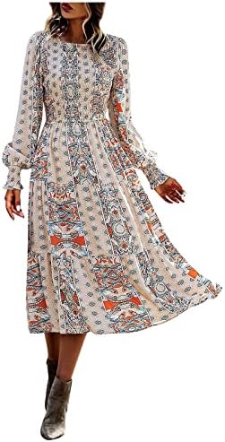 Vestido de tamanho plus size nokmopo para mulheres de moda feminina primavera e outono boho redond roue mini vestidos