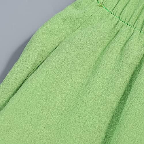 Calças de linho de Kingtowag para mulheres calças de algodão casual feminino de linha de linha