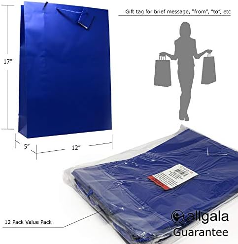 Allgala 12pk Valor Premium Solid Color Paper Sacos de presente