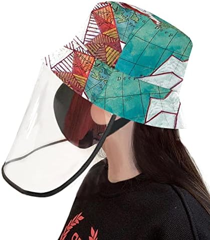 Chapéu de proteção para adultos com escudo facial, chapéu de pescador anti -sun tap, coelhinho da Páscoa e flor