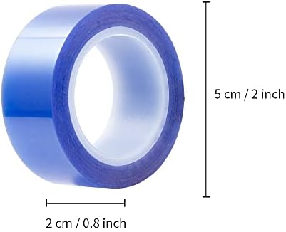 Pyd vida 6 rolos sublimação em branco 0,8 polegadas x 52 pés fita adesiva de calor, fita térmica azul, fita térmica de