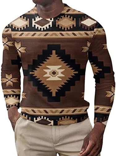 Camisetas xxbr masculina, outono de manga longa geométrica aztec boho impressão slim fit cutift colition sports casual