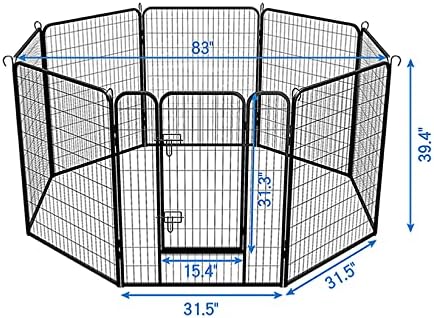 Playpen de animais de estimação de Zghong, caneta de exercício de cão de metal dobrável, caneta de exercício de canil