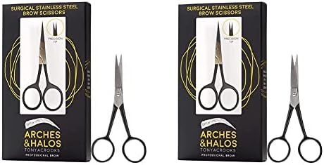 Arches e Halos Scissors de sobrancelha de aço inoxidável cirúrgico - sobrancelhas com precisão - Remova cabelos