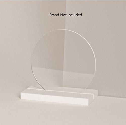 Um disco redondo em branco acrílico limpo de um laser: círculo de plexiglasse transparente de borda lisa 1/4 polegada de